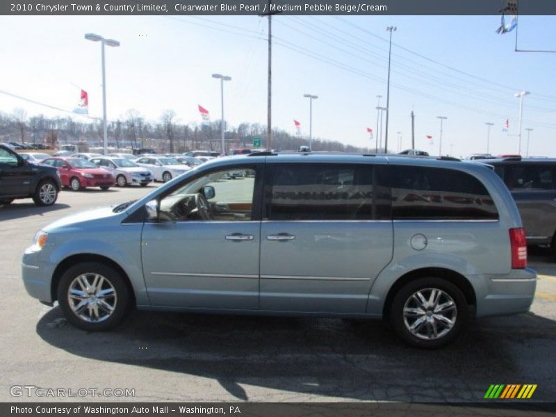 Clearwater Blue Pearl / Medium Pebble Beige/Cream 2010 Chrysler Town & Country Limited