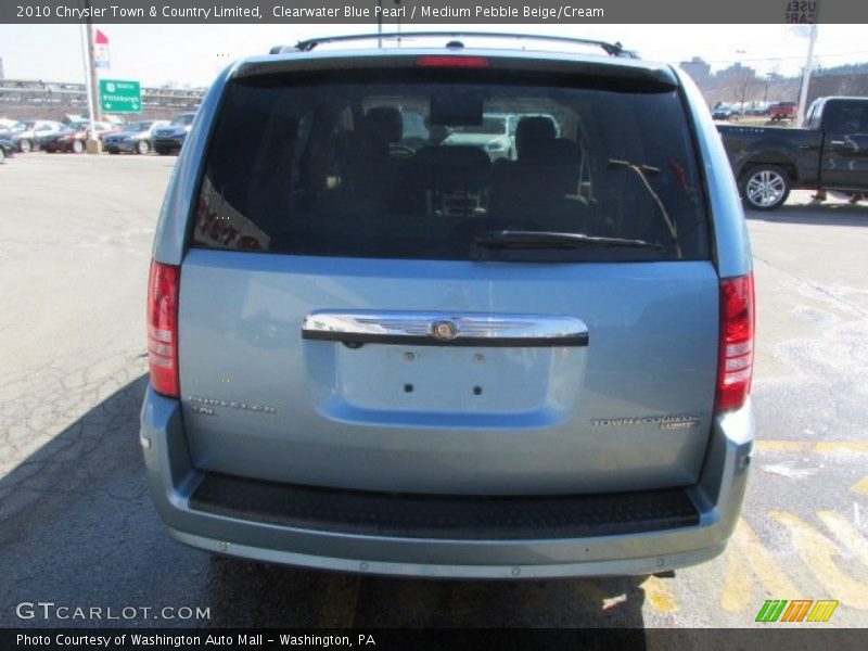 Clearwater Blue Pearl / Medium Pebble Beige/Cream 2010 Chrysler Town & Country Limited
