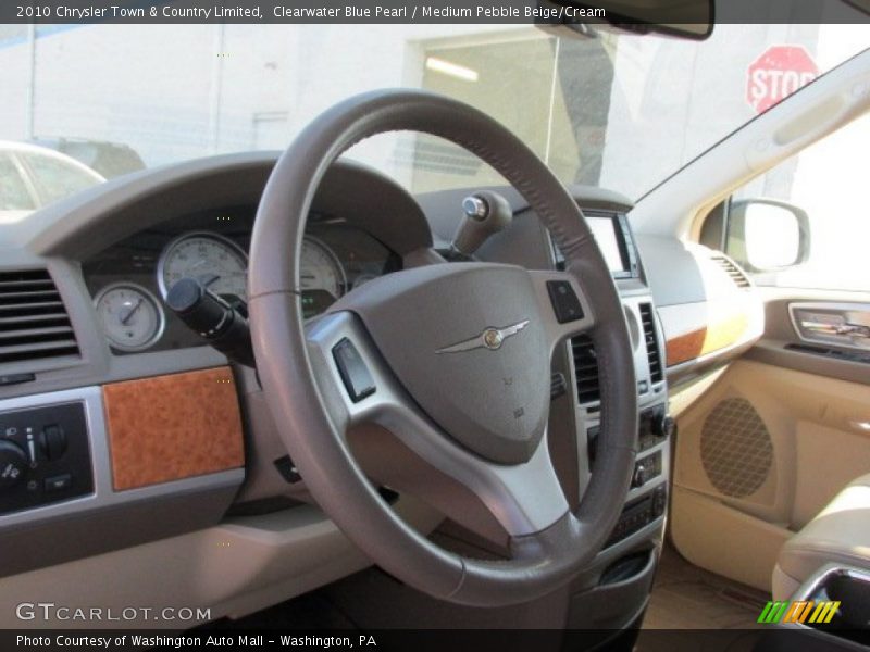 Clearwater Blue Pearl / Medium Pebble Beige/Cream 2010 Chrysler Town & Country Limited
