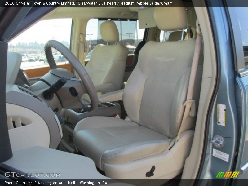 Clearwater Blue Pearl / Medium Pebble Beige/Cream 2010 Chrysler Town & Country Limited