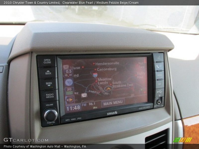 Clearwater Blue Pearl / Medium Pebble Beige/Cream 2010 Chrysler Town & Country Limited