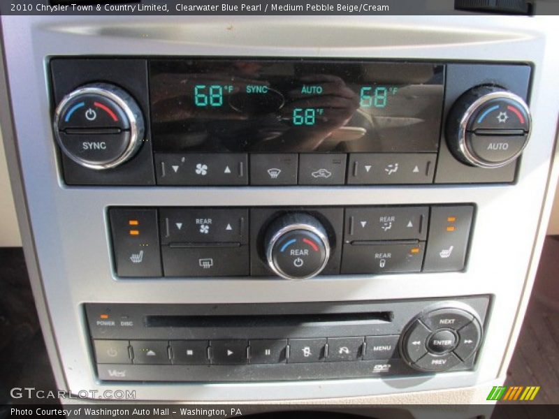 Clearwater Blue Pearl / Medium Pebble Beige/Cream 2010 Chrysler Town & Country Limited