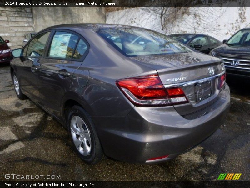 Urban Titanium Metallic / Beige 2014 Honda Civic LX Sedan