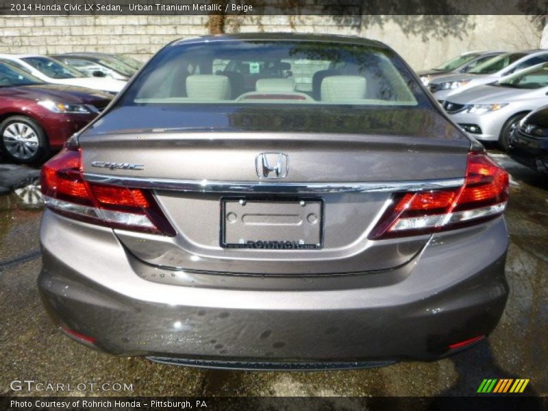 Urban Titanium Metallic / Beige 2014 Honda Civic LX Sedan