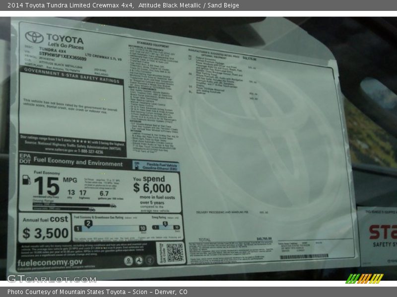 Attitude Black Metallic / Sand Beige 2014 Toyota Tundra Limited Crewmax 4x4