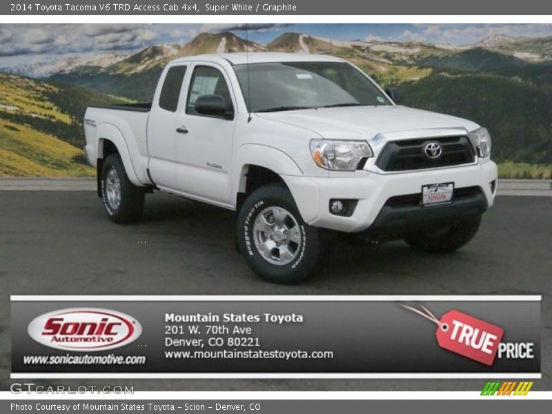 Super White / Graphite 2014 Toyota Tacoma V6 TRD Access Cab 4x4