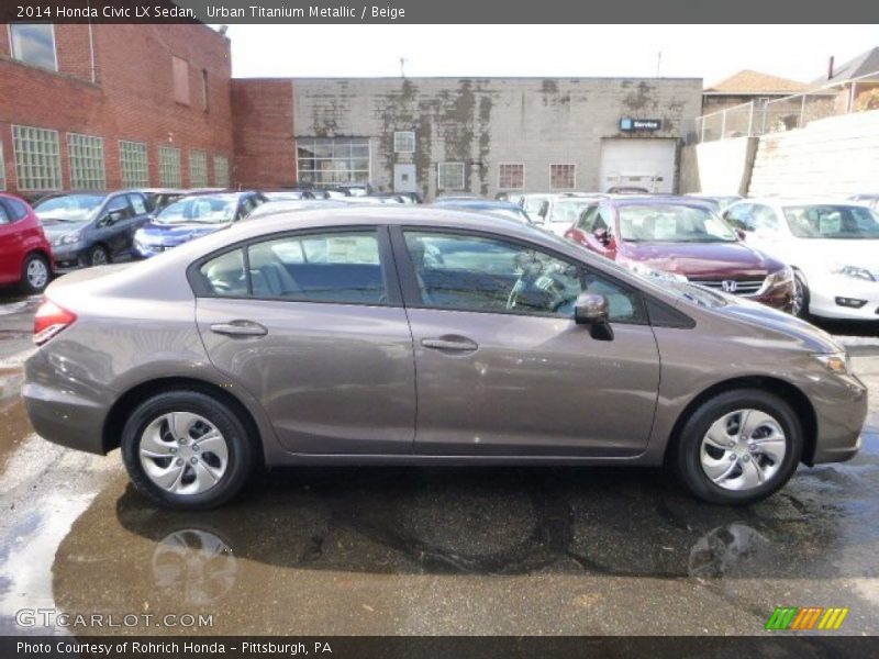 Urban Titanium Metallic / Beige 2014 Honda Civic LX Sedan