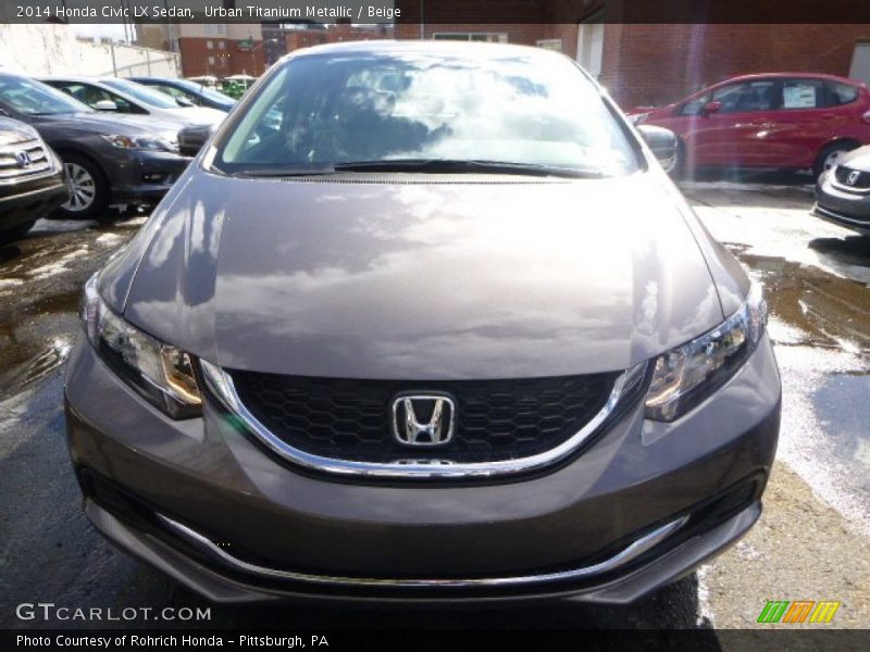 Urban Titanium Metallic / Beige 2014 Honda Civic LX Sedan