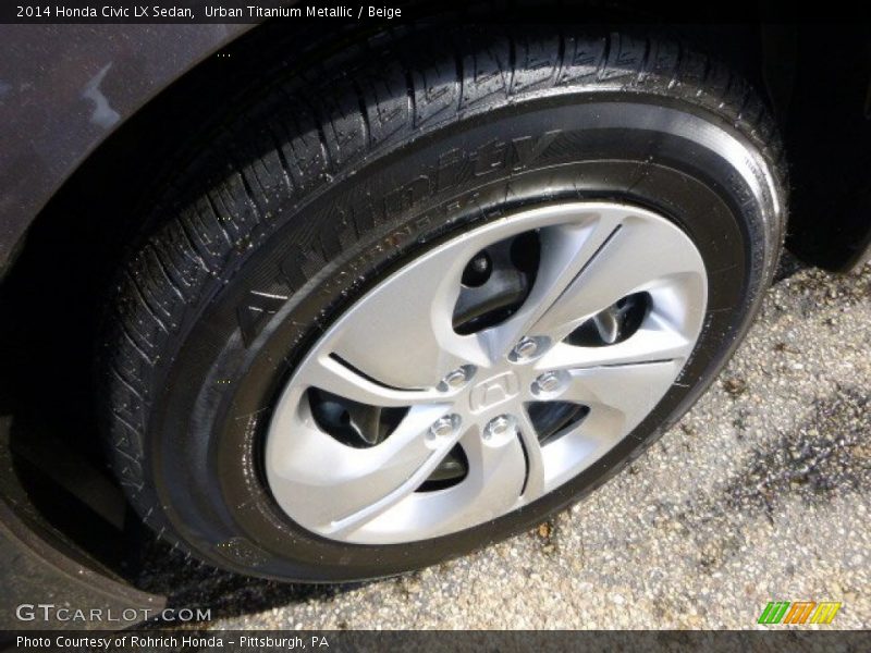 Urban Titanium Metallic / Beige 2014 Honda Civic LX Sedan