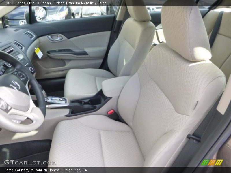 Urban Titanium Metallic / Beige 2014 Honda Civic LX Sedan