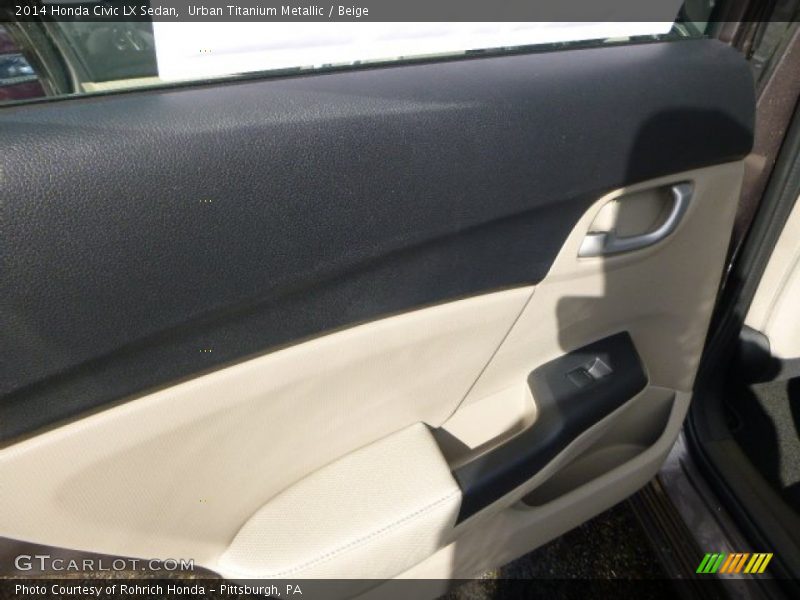Urban Titanium Metallic / Beige 2014 Honda Civic LX Sedan