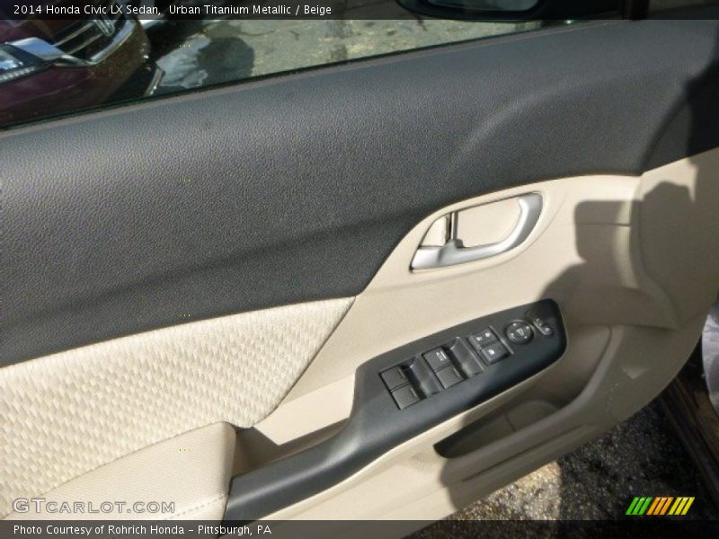 Urban Titanium Metallic / Beige 2014 Honda Civic LX Sedan