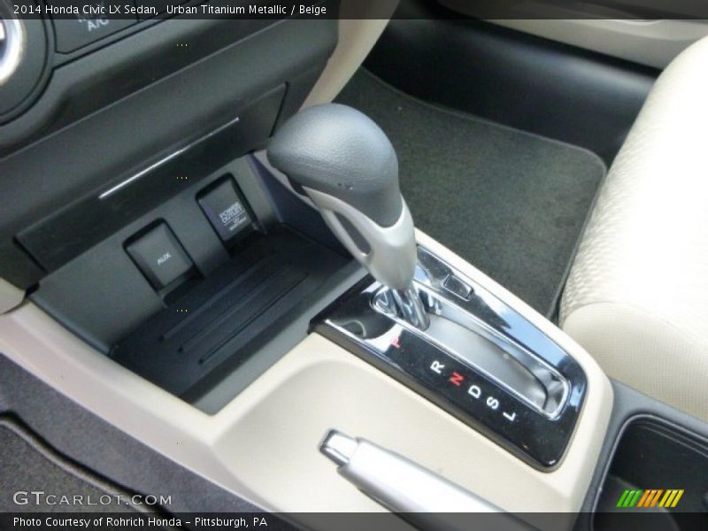 Urban Titanium Metallic / Beige 2014 Honda Civic LX Sedan