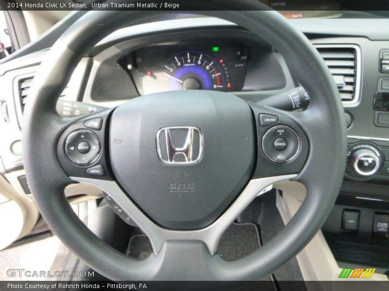 Urban Titanium Metallic / Beige 2014 Honda Civic LX Sedan