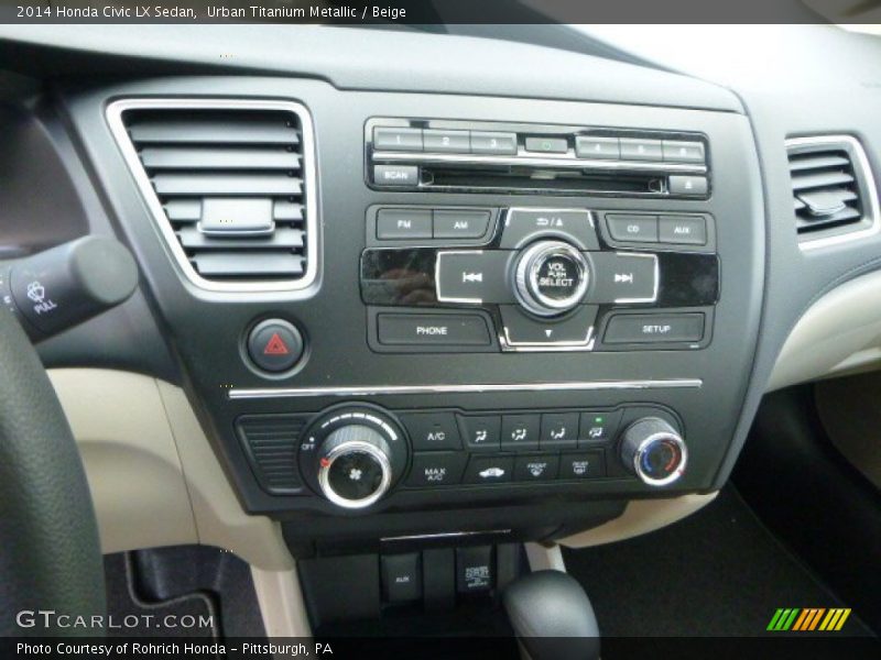 Urban Titanium Metallic / Beige 2014 Honda Civic LX Sedan