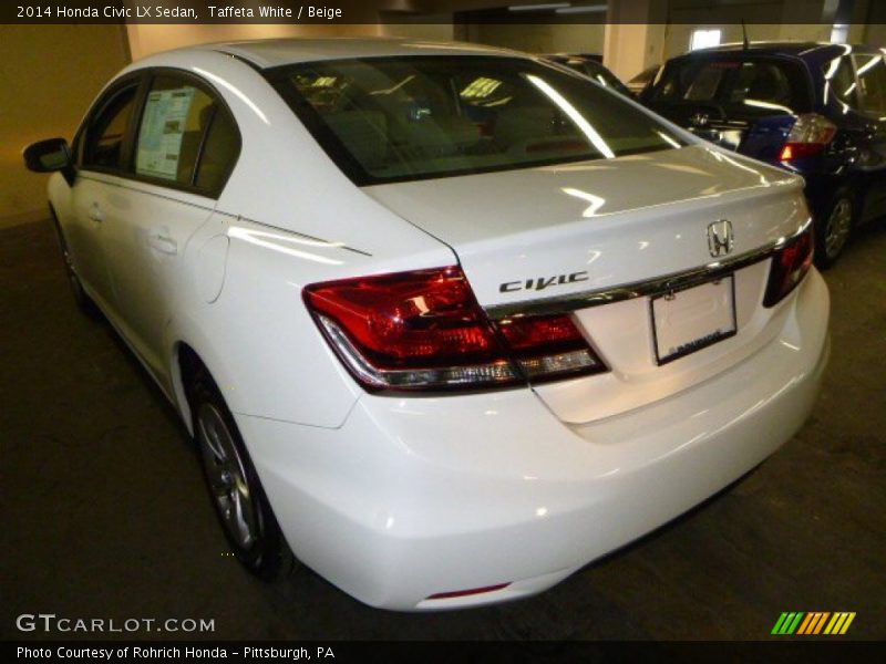 Taffeta White / Beige 2014 Honda Civic LX Sedan