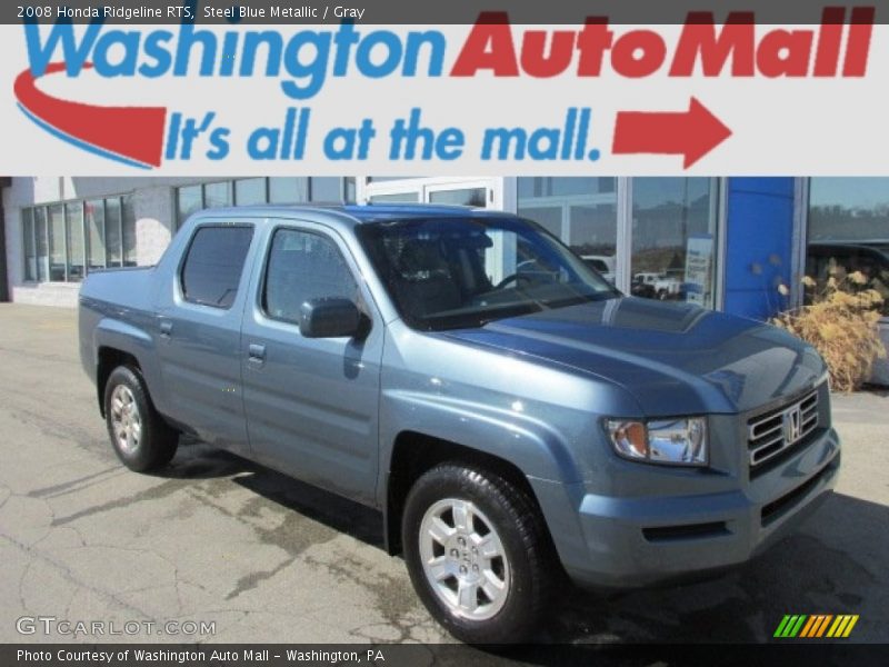 Steel Blue Metallic / Gray 2008 Honda Ridgeline RTS