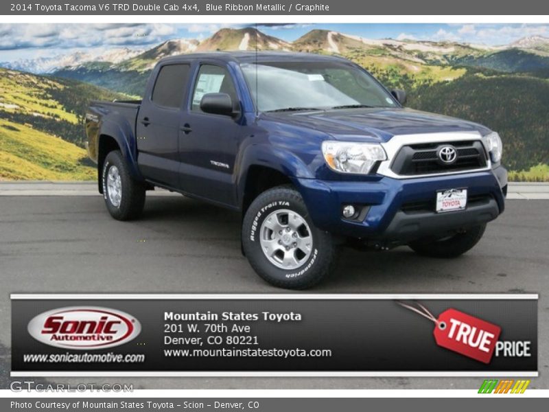 Blue Ribbon Metallic / Graphite 2014 Toyota Tacoma V6 TRD Double Cab 4x4