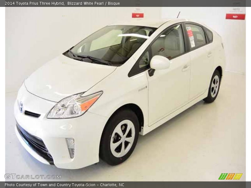 Blizzard White Pearl / Bisque 2014 Toyota Prius Three Hybrid
