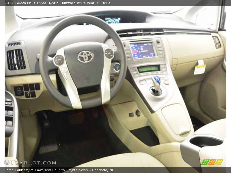 Blizzard White Pearl / Bisque 2014 Toyota Prius Three Hybrid