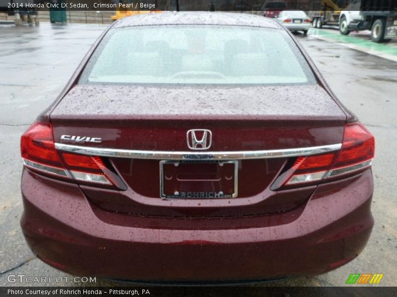 Crimson Pearl / Beige 2014 Honda Civic LX Sedan