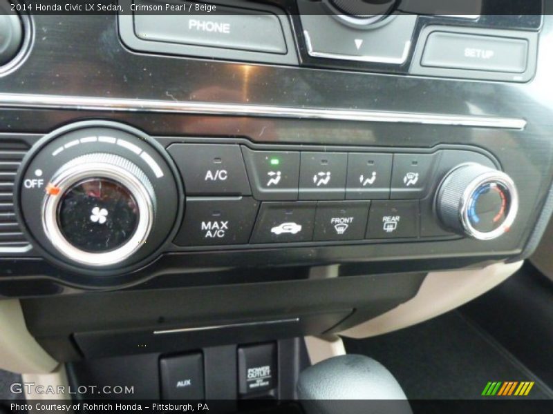 Crimson Pearl / Beige 2014 Honda Civic LX Sedan