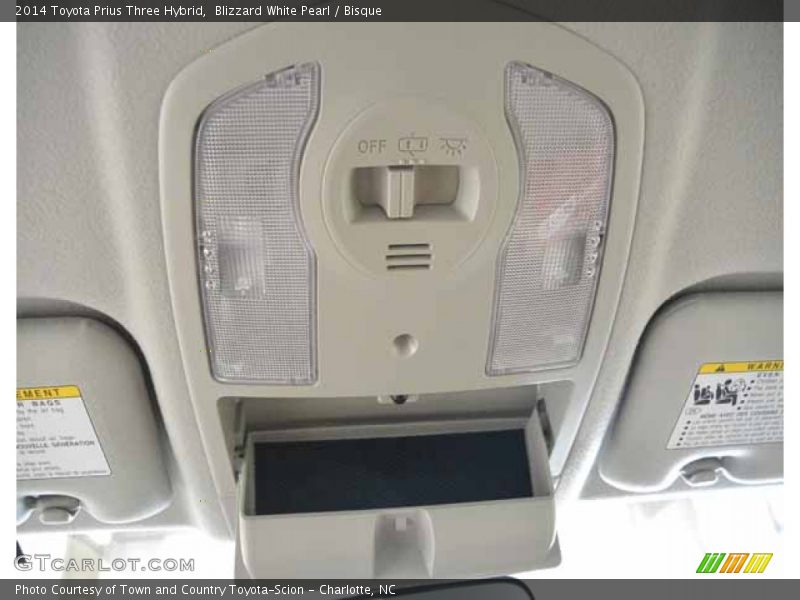Blizzard White Pearl / Bisque 2014 Toyota Prius Three Hybrid