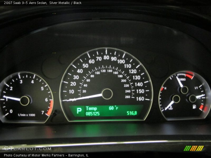 Silver Metallic / Black 2007 Saab 9-5 Aero Sedan