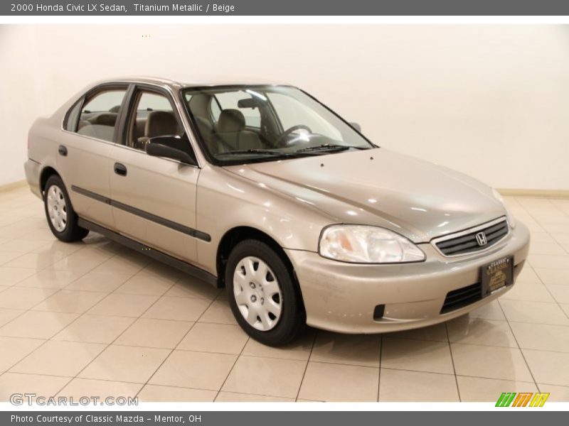 Titanium Metallic / Beige 2000 Honda Civic LX Sedan