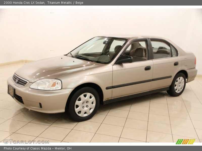 Titanium Metallic / Beige 2000 Honda Civic LX Sedan