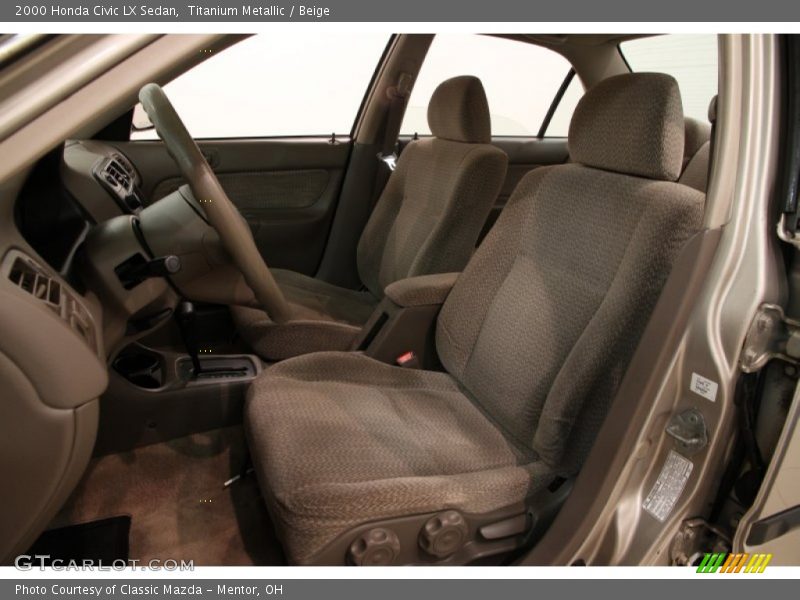 Titanium Metallic / Beige 2000 Honda Civic LX Sedan
