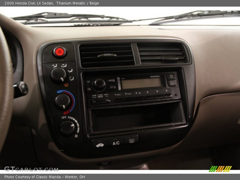 Titanium Metallic / Beige 2000 Honda Civic LX Sedan