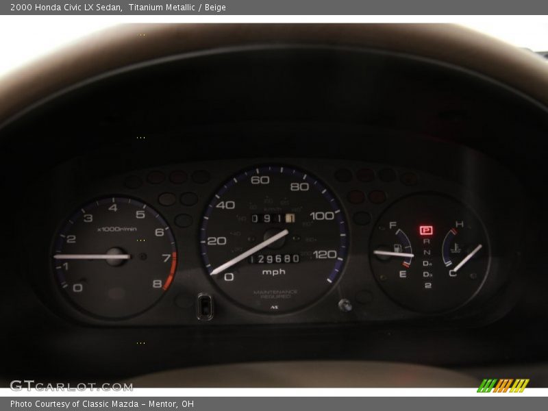 Titanium Metallic / Beige 2000 Honda Civic LX Sedan