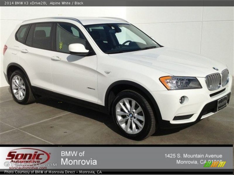 Alpine White / Black 2014 BMW X3 xDrive28i