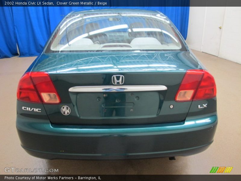 Clover Green Metallic / Beige 2002 Honda Civic LX Sedan