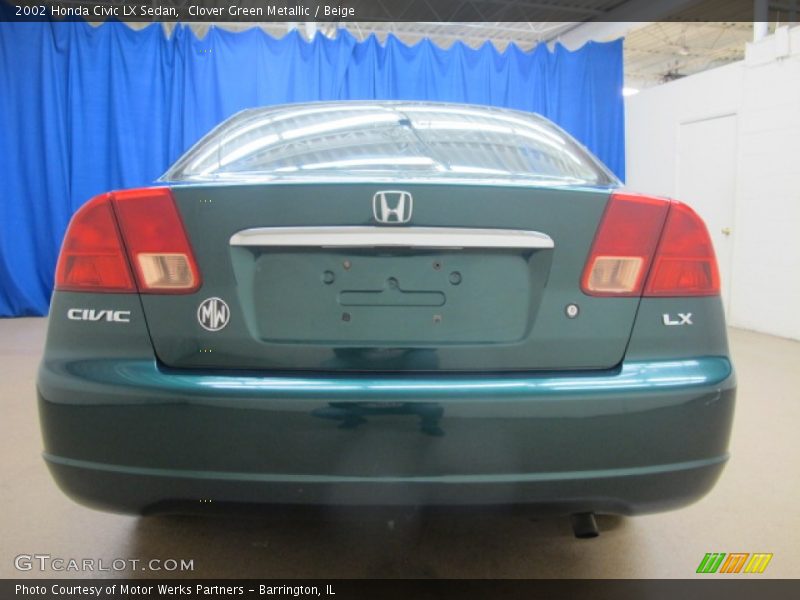 Clover Green Metallic / Beige 2002 Honda Civic LX Sedan