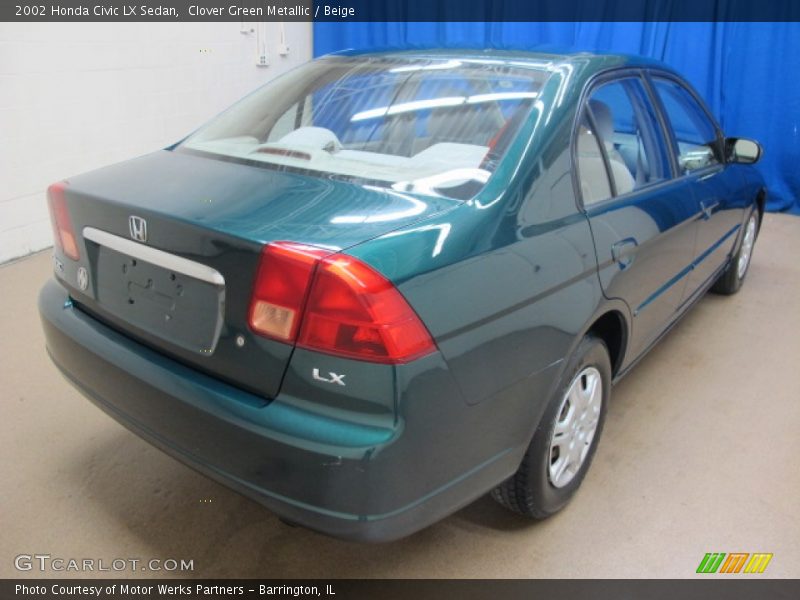 Clover Green Metallic / Beige 2002 Honda Civic LX Sedan