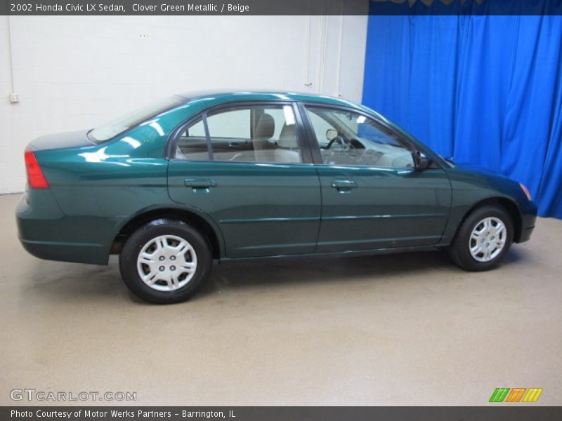 Clover Green Metallic / Beige 2002 Honda Civic LX Sedan