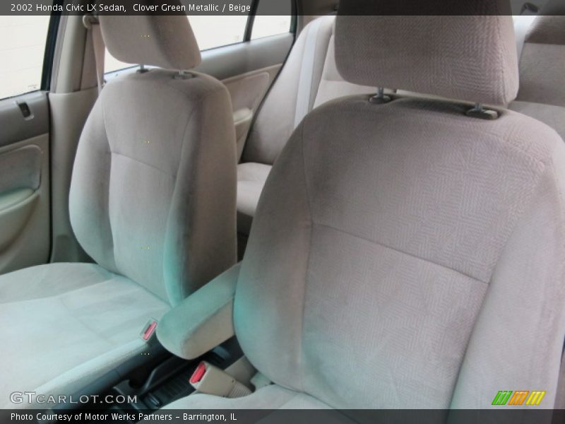 Clover Green Metallic / Beige 2002 Honda Civic LX Sedan