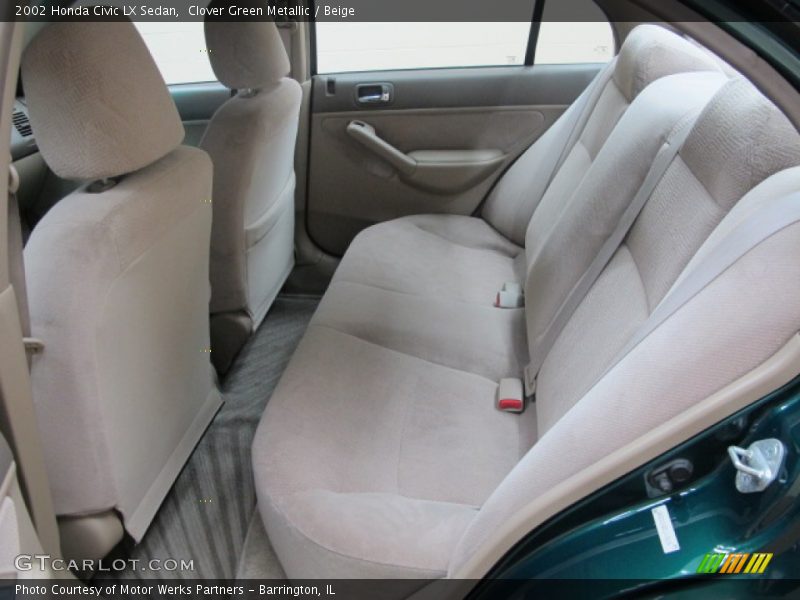 Clover Green Metallic / Beige 2002 Honda Civic LX Sedan
