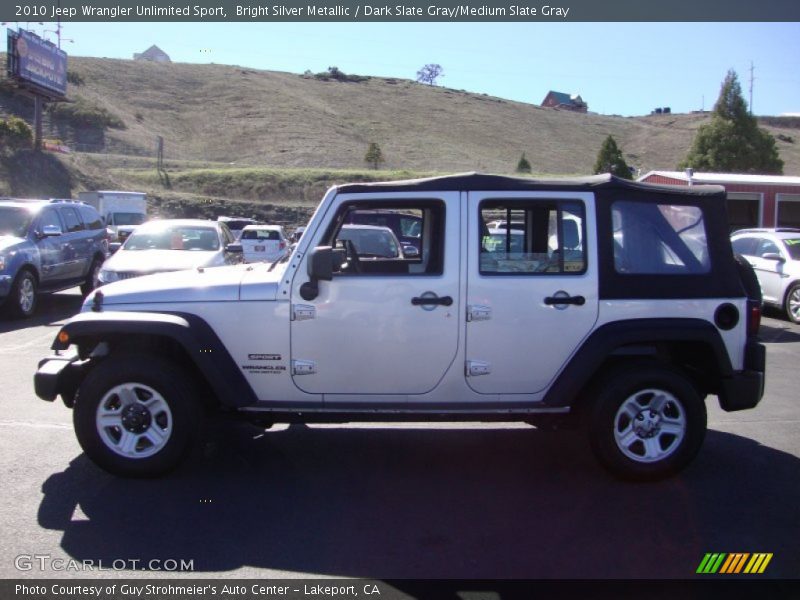 Bright Silver Metallic / Dark Slate Gray/Medium Slate Gray 2010 Jeep Wrangler Unlimited Sport