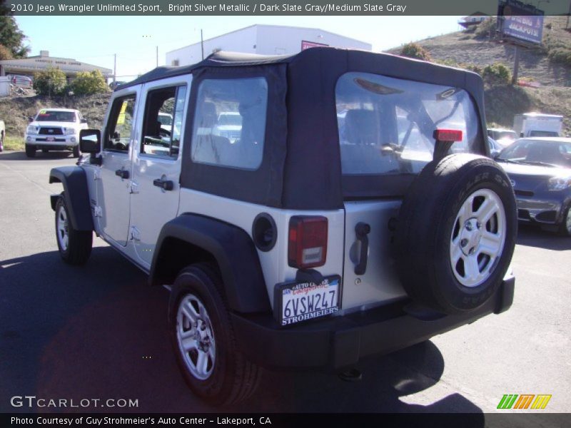 Bright Silver Metallic / Dark Slate Gray/Medium Slate Gray 2010 Jeep Wrangler Unlimited Sport