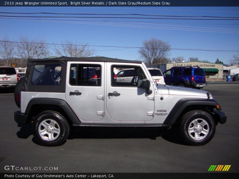 Bright Silver Metallic / Dark Slate Gray/Medium Slate Gray 2010 Jeep Wrangler Unlimited Sport