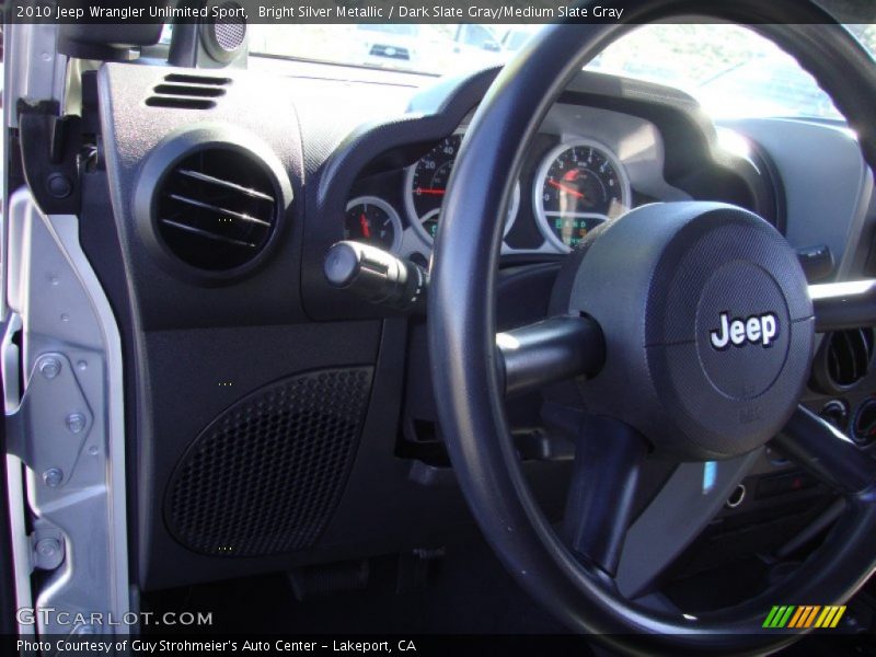 Bright Silver Metallic / Dark Slate Gray/Medium Slate Gray 2010 Jeep Wrangler Unlimited Sport