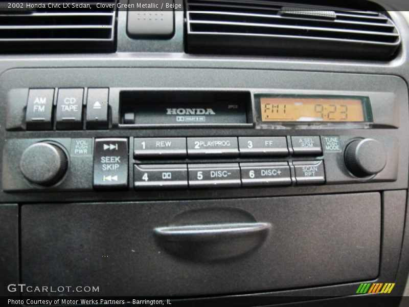 Clover Green Metallic / Beige 2002 Honda Civic LX Sedan