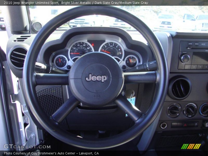 Bright Silver Metallic / Dark Slate Gray/Medium Slate Gray 2010 Jeep Wrangler Unlimited Sport