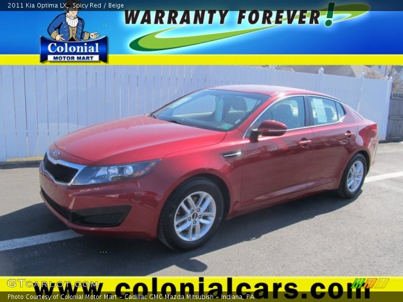 Spicy Red / Beige 2011 Kia Optima LX