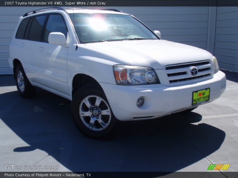 Super White / Ash Gray 2007 Toyota Highlander V6 4WD