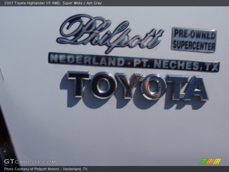 Super White / Ash Gray 2007 Toyota Highlander V6 4WD