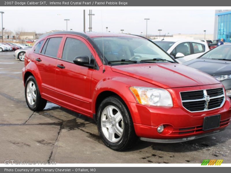 Inferno Red Crystal Pearl / Pastel Pebble Beige 2007 Dodge Caliber SXT